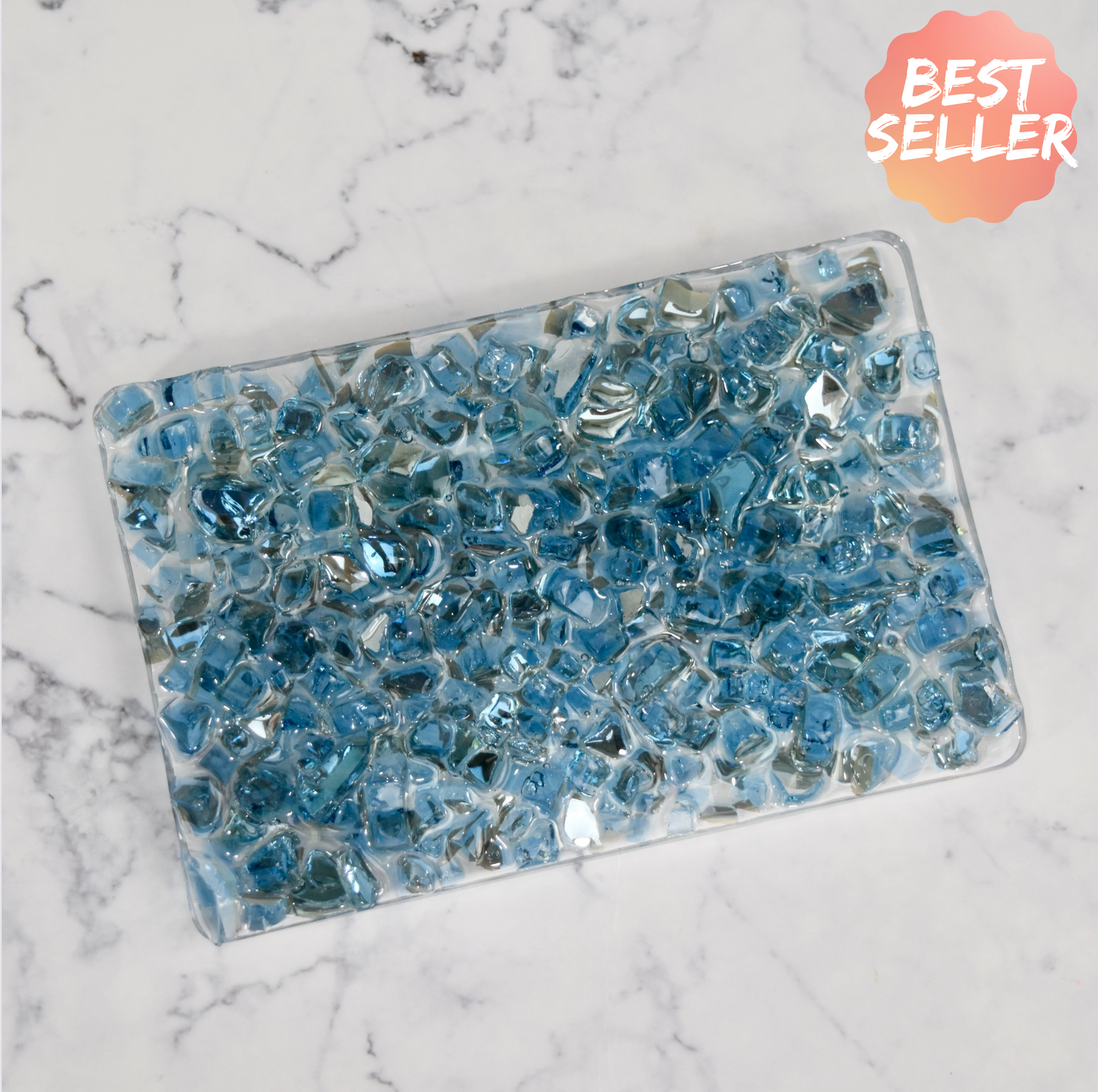 Blue Glass Soap Tray