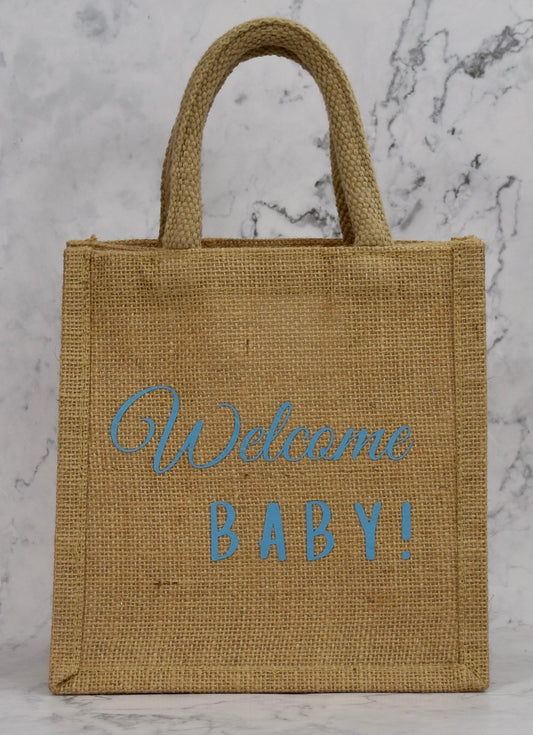 Welcome Baby Blue Gift Tote